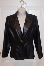 XOXO Black Polyester Basic Blazer Button Front Jacket Sz M