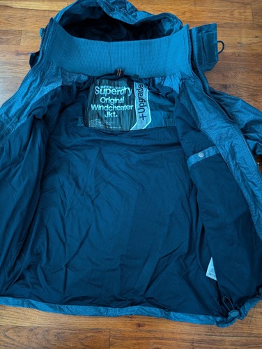 Superdry Mens Chambray Herringbone Winchester With Hood. Size XXL = USA L - Picture 6 of 10