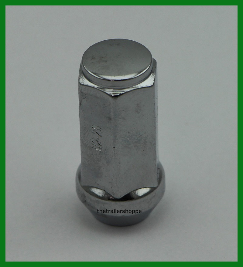 Chrome 1/2" Extra Long Lug Wheel Nut Aluminum Trailer Wheel Rim Acron