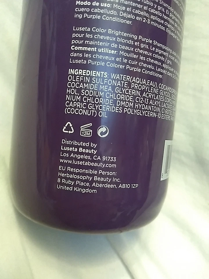 Luseta Color Brightening Purple Shampoo Color Safe Blonde Gray Hair - Image 4 of 4