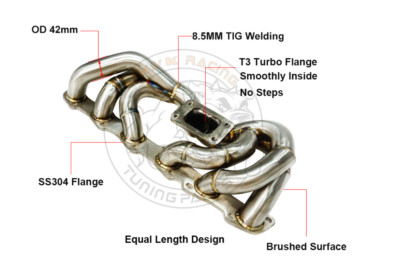 T3 Low Mount Turbo Header Exhaust Skyline R32 R33 R34 RB20 RB25 RB20DET RB25DET