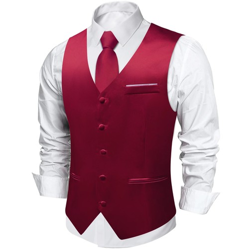 4Pcs Men's Champagne Suit Vest with 8cm Neck for Wedding Prom Groom Waistcoat - Picture 21 of 52