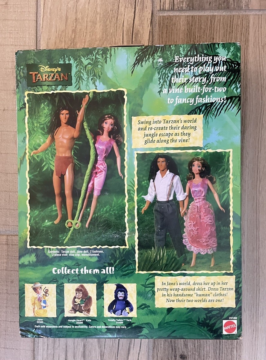 HTF Disney Tarzan And Jane Vine Swingin Mattel Doll Gift Set 1999
