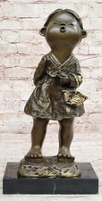 Lost Wax Method Original Artwork: Chinese Girl Bronze Statue Decor