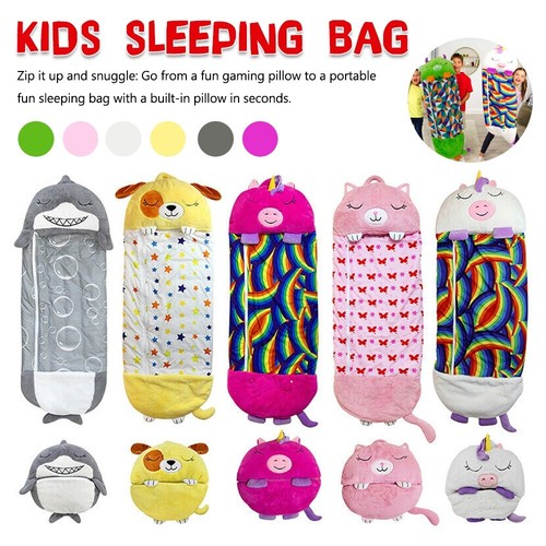 135180cm Large HAPPY Sleeping Bag Nappers Kids Pillow Stuffed Toy Play