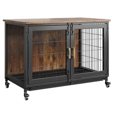 Large Heavy Duty Dog Crate Wooden Kennel Cage with Tray End Table Pet Furniture