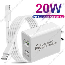 20W PD QC 3.0 Fast Wall Charger USB C Power Adapter For iPhone 14 13 12 11 XR X