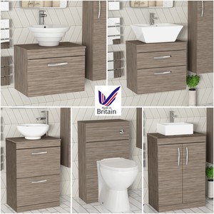 Modern Bathroom Vanity Unit Countertop Basin Sink Driftwood