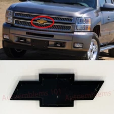 Front Bowtie Emblem Gloss Black 2007-13 Silverado 1500 & 2007-2010 2500HD 3500HD