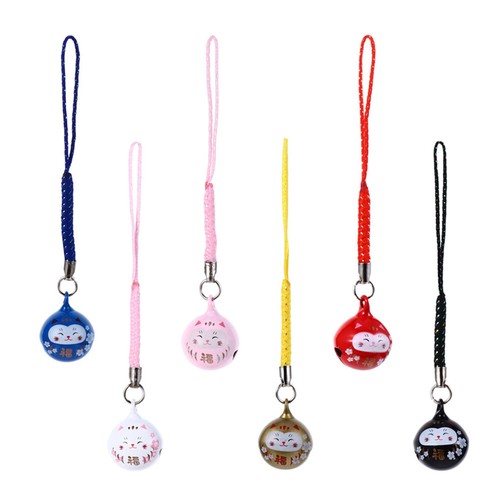 6Pcs Cat Dharma Mobile Phone Pendant Bag Hanging Decor - 第 1/12 張圖片