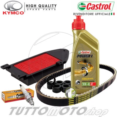 CASTROL - NGK - MITSUBOSHI - BANDO Tagliando KYMCO Agility 125 R16 / R16+ Plus 2008-2023 Kit Olio Castrol 10W40 4T