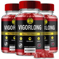 (3 Pack) VigorLong Gummies for Men Ed, Male Performance & Stamina Gummies
