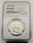 1963-D Franklin Half Dollar NGC MS 64 FBL #3405