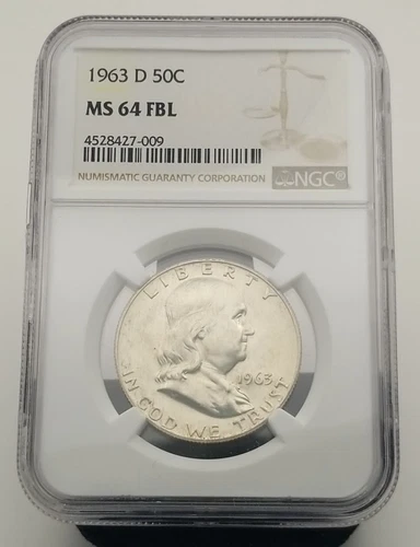 1963-D Franklin Half Dollar NGC MS 64 FBL #3405