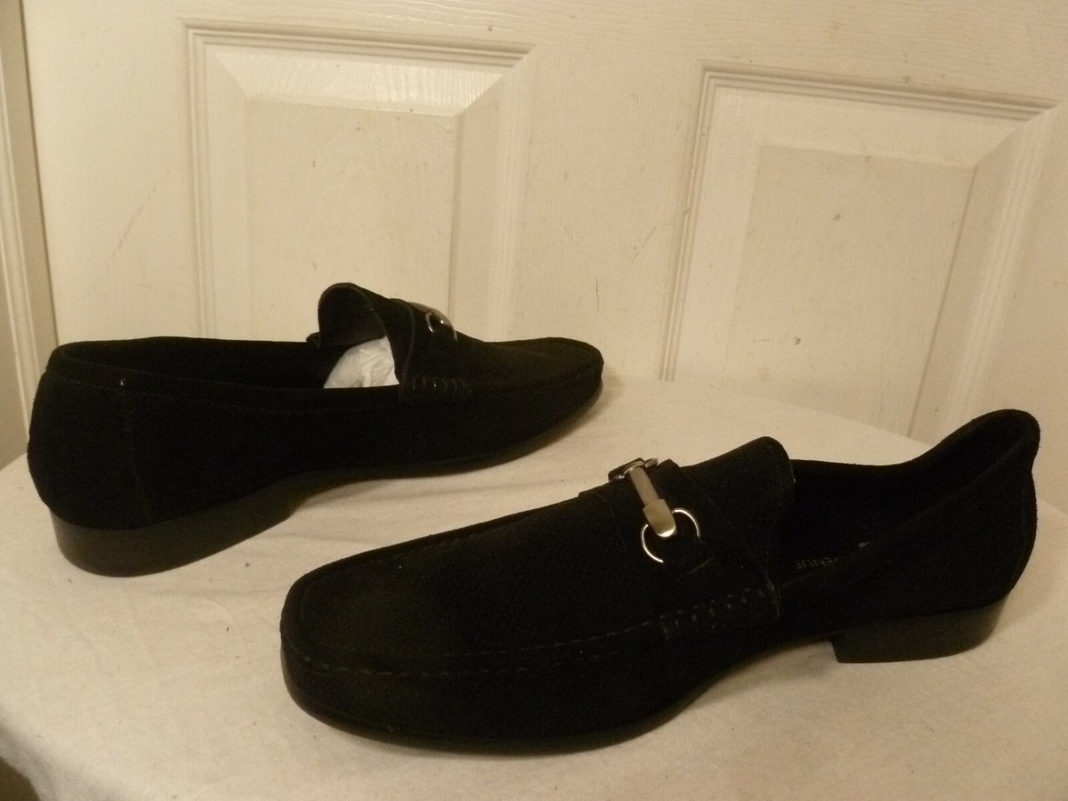 Saks Fifth Avenue Men’s Donatello Black Loafers Dress Shoes SAKS FIFTH AVENUE MENS PERFORATED BLK SUEDE/LEATHER  main image 2
