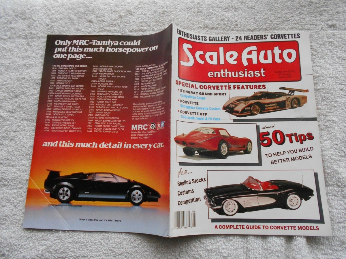 メル SCALE AUTO Enthusiast Magazine-AUG,1987-CORVETTE-STINGRAY GRAND