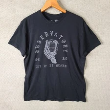 Affliction Shirt Mens Large Black Crew Neck Observation Short Sleeve T-Shirt