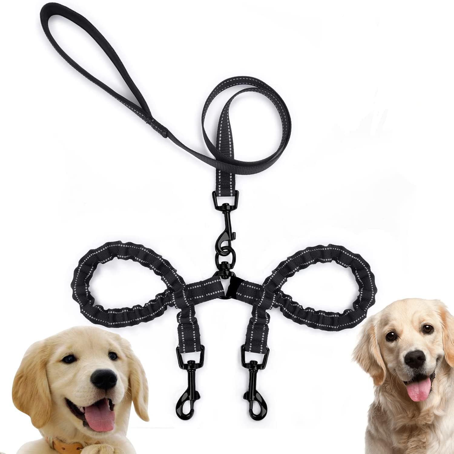 , Guinzaglio Doppio per Cani, Guinzaglio Allungabile, Estensibile E Riflettente,