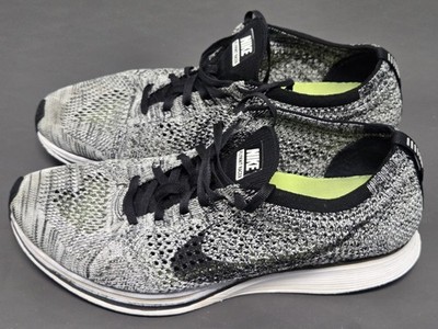 Nike Flyknit Racer OREO Black White Gray Sz 9.5 526628-101 Mens Shoes Year 2015