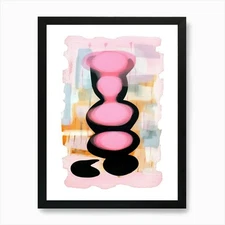 Pink Pop Painting Abstract 6 Art Pr Framed Wall Art Poster Canvas Print Picture