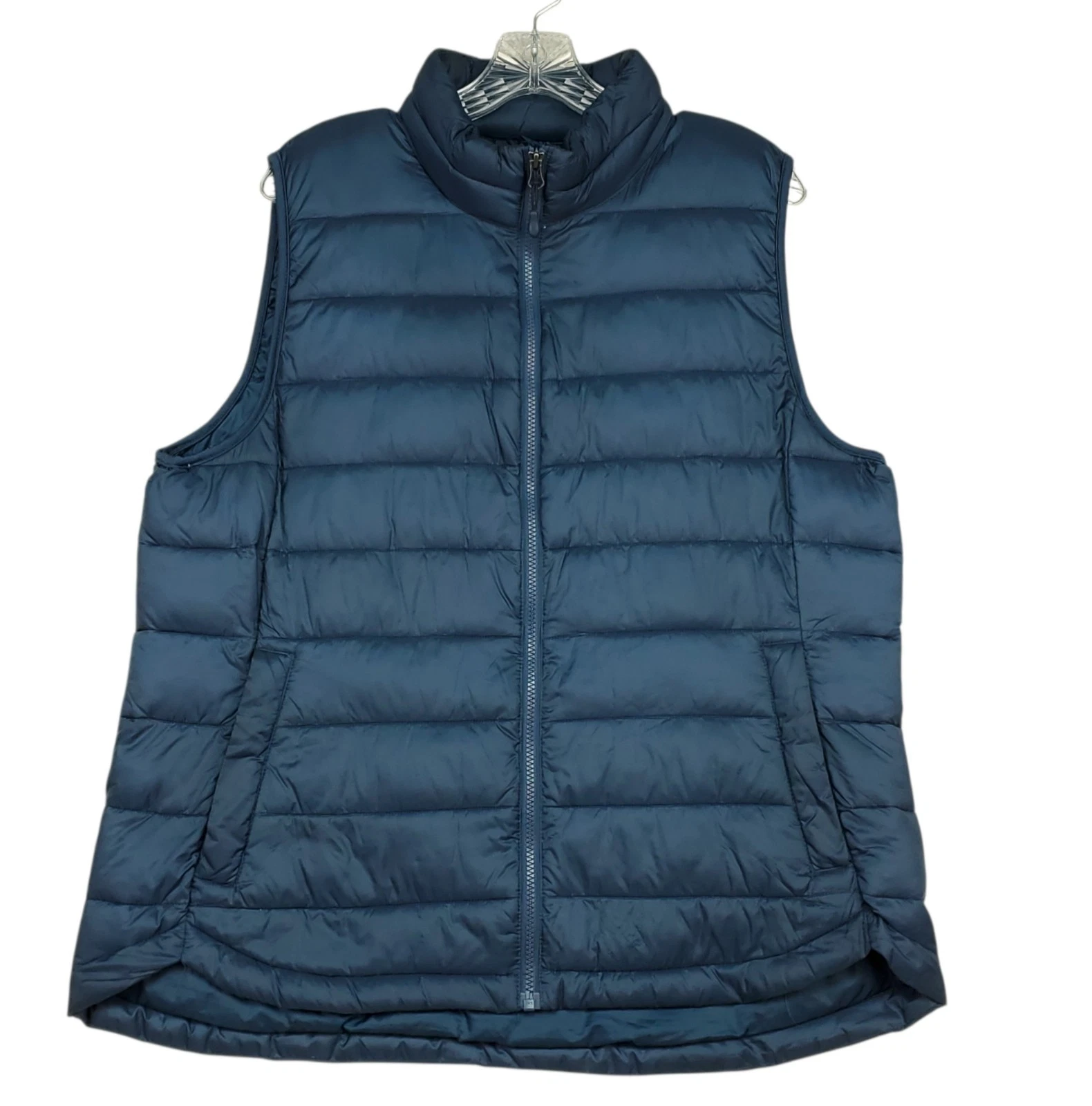 32 Degrees Heat Puffer Vest Mens XL Blue Teal Nylon Full Zip Pockets Casual