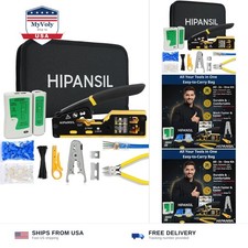 RJ45 Crimp Tool, Ethernet Crimper Tool Kit With CARRYING CASE, All-In-One Pas...