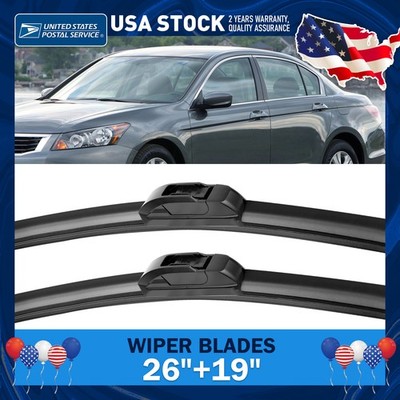 26''&19'' Windshield Wiper Blades Anti Wear Properties J/U-Hook Compatibility USA