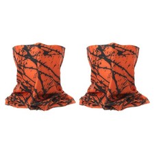 2pcs Summer Neck Gaiter Sun Protection Face Mask for Hiking, Orange/Black