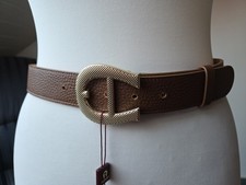 Aigner wunderschöner Logo Gürtel Gr. 80/32  dark toffe VK 159€