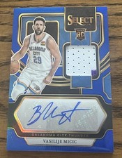 2023-24 Panini Select #RJ-MIC Vasilije Micic Rookie Jersey Auto Blue Prizm #/49