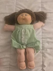 Vintage Cabbage Patch Kids Doll 1986 Brown Hair Blue Eyes Green Plaid Dress