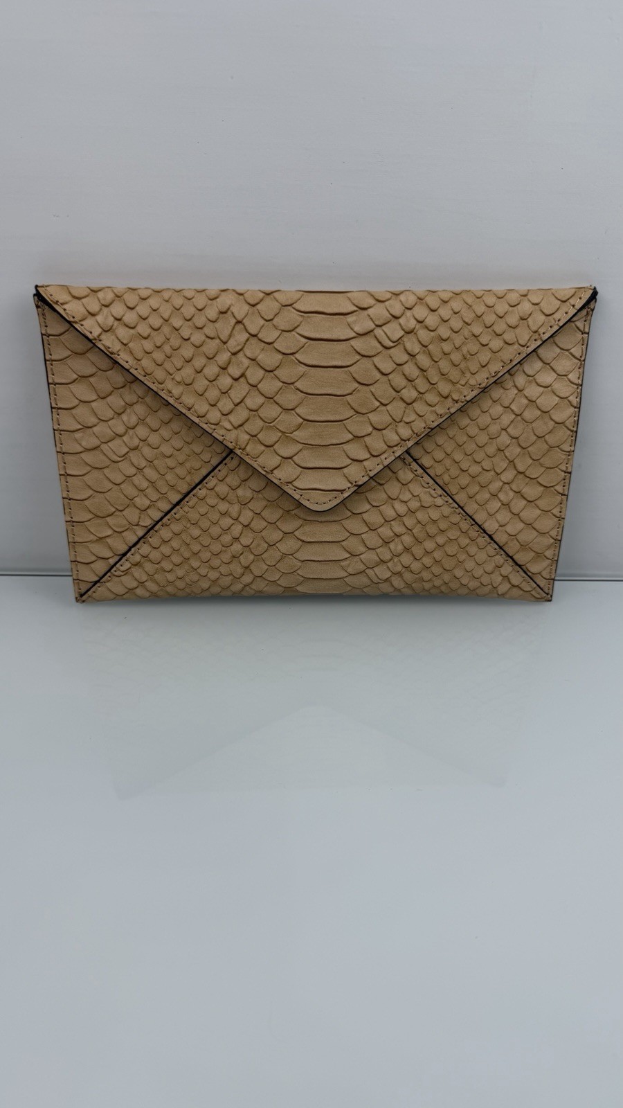 Loeffler Randall Python Embossed Leather Envelope… - image 1