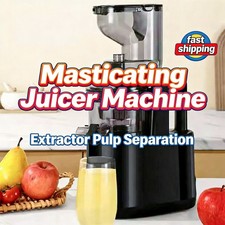 Image of Cold Press Slow Juicer Electric Masticating Fruit Vegetable Pulp Separator UK