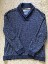 Club Room 100 Cotton Mock Neck Blue Sweater Men's Size XL