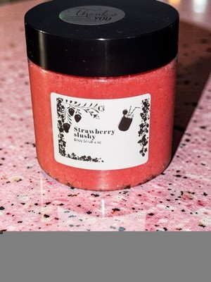 Whitney's Homemade Body Scrub Strawberry Scent 4 oz for All Skin Types