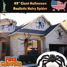 Halloween Hanging Decor 49" Giant Realistic Hairy Spider Outdoor Yard Decor