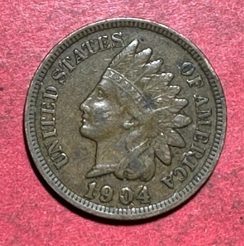 1904 US Indian Head Cent! XF Details! Old US Coin!