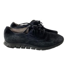 Cole Haan Zerogrand OS Wingtip Suede Oxfords Black Women Size 6.5
