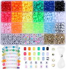 530Pcs Pony Beads Kit for Friendship Bracelet 18Color 9Mm Pony Kandi Letter Bead