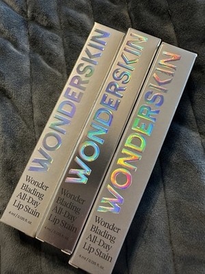Wonderskin Wonder Blading Lip Stain Long Lasting 3pc Glamorous Demure Crush