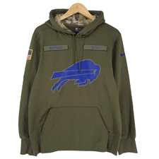 Nike Men's Pullover Hoodie Green Tech Fleece BUFFALO BILLS Vintage Size S