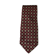 Brooks Brothers Red Blue Geometric 100 Silk Tie USA Luxury Business Office