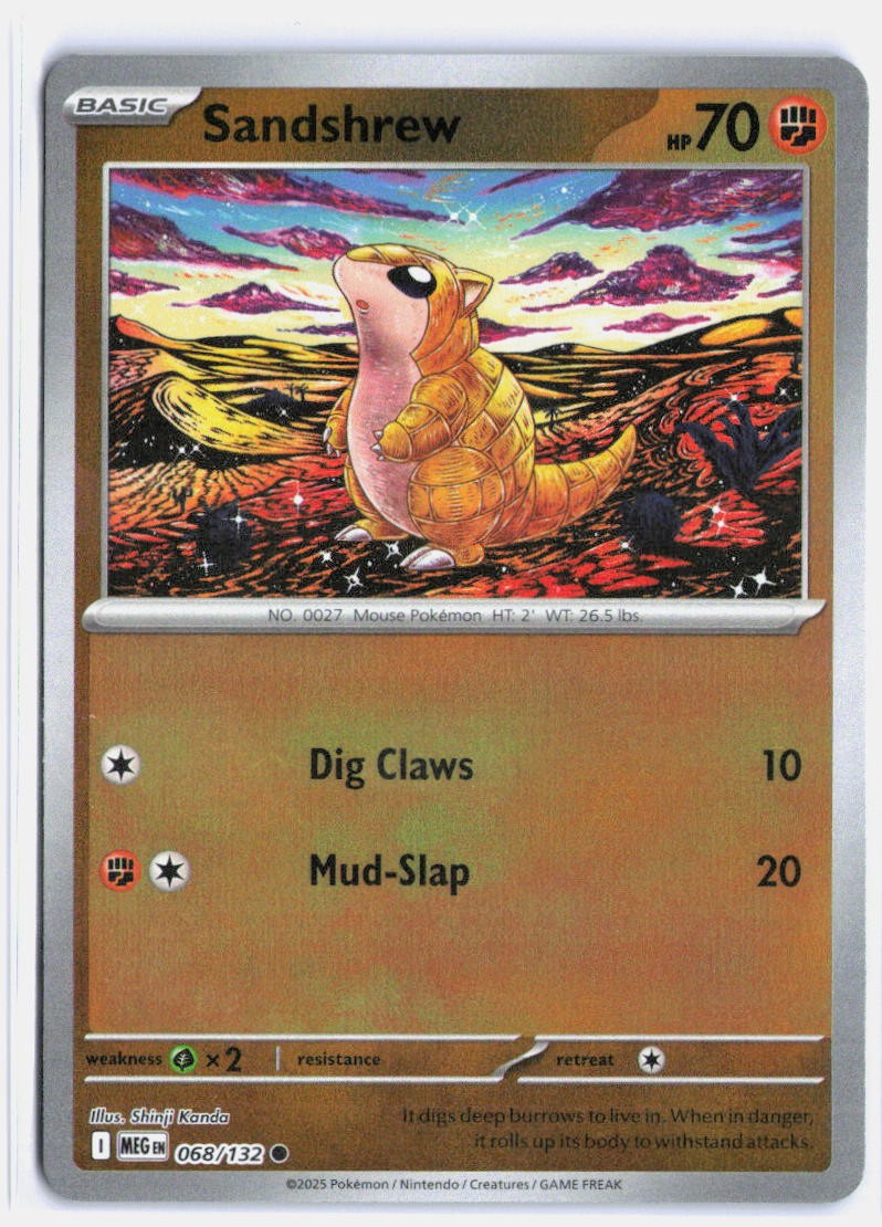 Sandshrew Reverse Holo Common ME01: Mega Evolution 068/132 NM