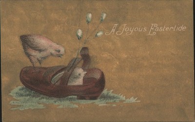 Chicken Chicks Shoe with Pussy Willows, Joyous Eastertide 1910 Stromsburg, NE
