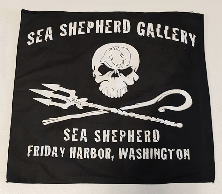 Extremely RARE Vintage Sea Shepherd Gallery Mini Flag 13x14 Friday
