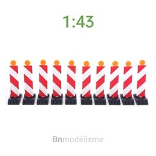 Lot 10 Balises Temporaires 1/43 Décor Diorama Chantier Route Camion Travaux