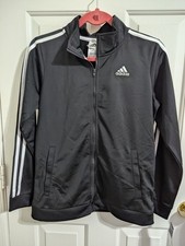 NWT Adidas Track Jacket Youth Large 14/16 Black Soccer Sports Logo