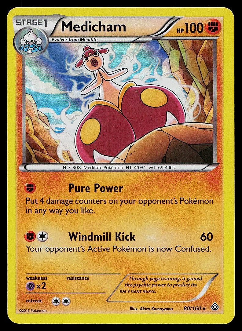 Pokemon Card Primal Clash Medicham 80/160 Holo Rare