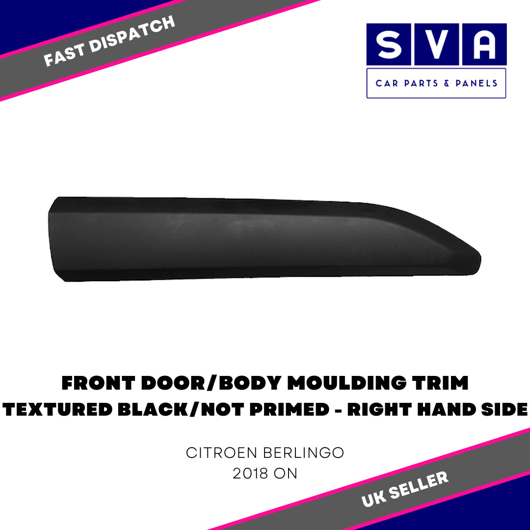 Citroen Berlingo 2018> Front Door/Body Moulding Trim Textured Black - Right Side