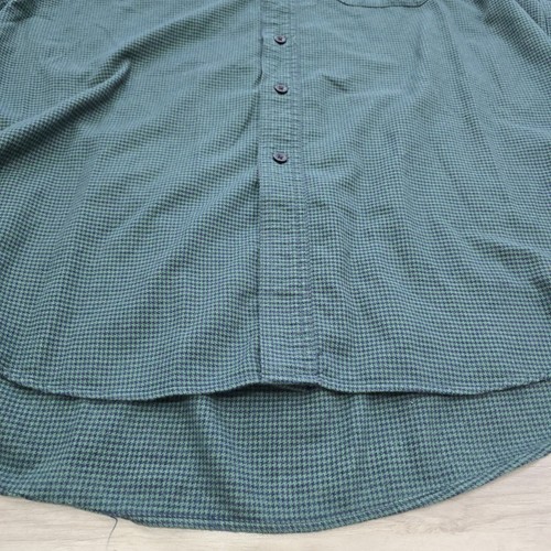 LL BEAN Vintage Green Check Plaid Flannel Outdoor Cotton Button Shirt XL - Picture 3 of 10